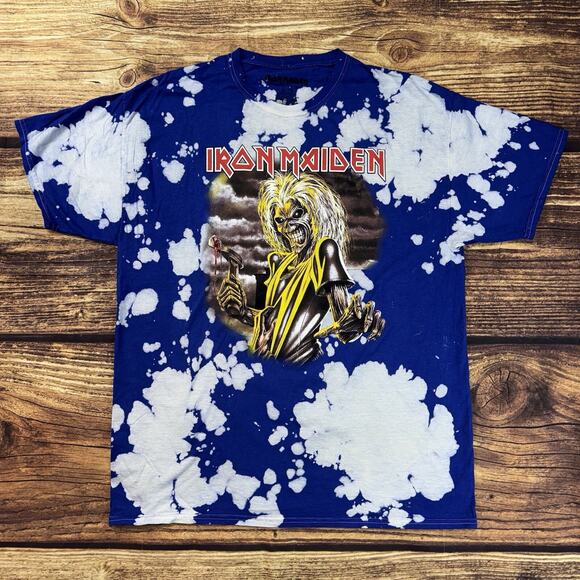 Philcos Other - Iron Maiden Unisex T Shirt Small Graphic Blue Tie Dye Rock Music Sz XL